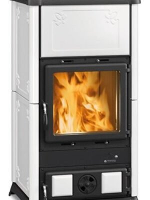 118316 Nordica FEDORA Poêle à bois air chaud convection naturelle 8 kw - revêtement en majolique bianco infinity