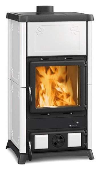 118316 Nordica FEDORA Poêle à bois air chaud convection naturelle 8 kw - revêtement en majolique bianco infinity