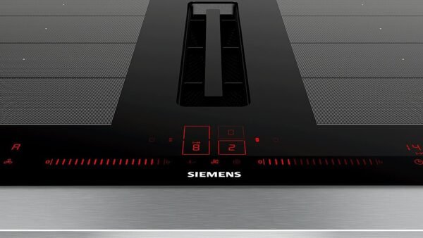 Siemens EX875LX67E Plaque à induction cm. 80 avec hotte intégrée de 622 m3/h - vitrocéramique noire