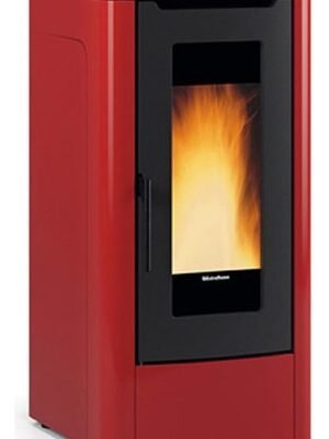 521825 Extraflame Nordica TEOREMA - BORDEAUX Poêle à granulés ventilé 10,0 kw - 287 m³ chauffé - bordeaux - revêtement en acier en majolique