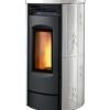 525210 Caminetti Montegrappa LH11V Alpina Xw Poêle à bois à air chaud ventilé 11 kw - revêtement majolique blanc brillant