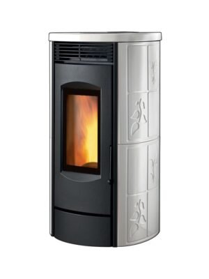 525210 Caminetti Montegrappa LH11V Alpina Xw Poêle à bois à air chaud ventilé 11 kw - revêtement majolique blanc brillant