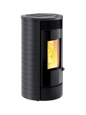 525509 Caminetti Montegrappa NPS7 EVO Gassa Evo Poêle à granulés à air chaud avec ventilation smart 7 kw - revêtement en majolique noir mat