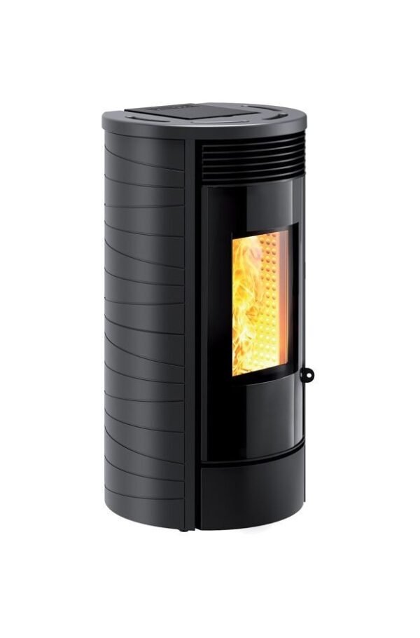 525509 Caminetti Montegrappa NPS7 EVO Gassa Evo Poêle à granulés à air chaud avec ventilation smart 7 kw - revêtement en majolique noir mat