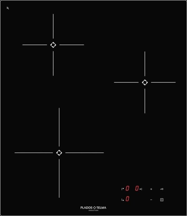 55990-3 Plados Telma PBIM430 Plaque à induction cm. 45 x 51 - 3 zones de cuisson