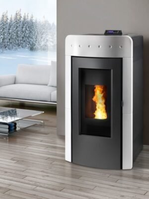 86338-2 Caminetti Montegrappa AQ32 Atollo Poele a granules de 32 kw pour le chauffage de l'eau - blanc brillant