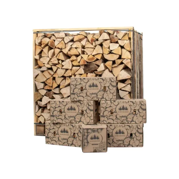 ea60953bb322543b8194c08f50de93d7 BOX DE BOIS SEC Box 1,5 stères 30 CM bois de chauffage sec avec 5 cartons de bois d’allumage
